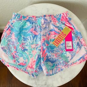 NWT Lilly Pulitzer Luxletic Ocean Trail Short Blue Peri Viva La Lilly XXS